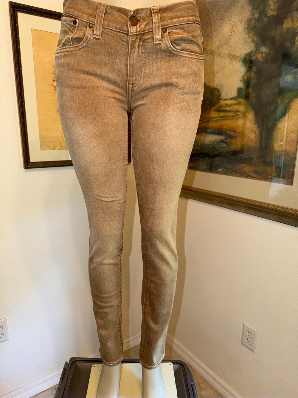 Ralph Lauren Blue Label Camel/Brown Distressed Jeans Size 28